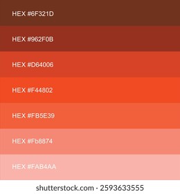 orange colors pallet, colors inspiration, for banner, poster, design vector