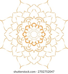 Orange Colour Mandala Icon Design