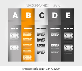 Orange Column Infographic With Letters. Infographic Concept.