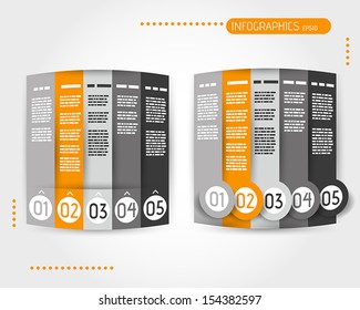 orange columned infographic set. infographic concept.