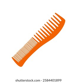 An orange comb isolated on a white background.