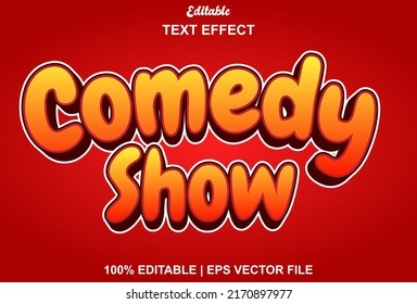 Orange Comedy Show Text Effect For Logo Promotion And More.