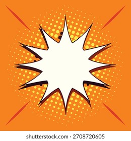 Orange Comic Burst Background – Pop Art Explosion Vector