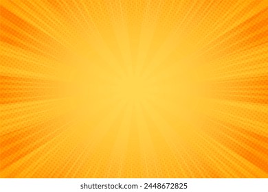 Orange Comic Pop Art Background Vector Illustration.