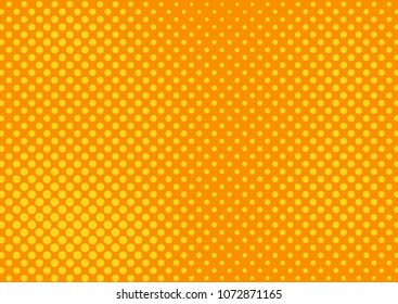 Orange comic pop-art halftone background vector