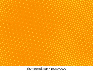 Orange comic pop-art halftone background vector