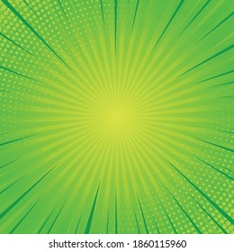 Orange comic zoom with lines and glow - Vector illustration