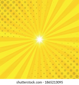 Orange comic zoom with lines and glow - Vector illustration