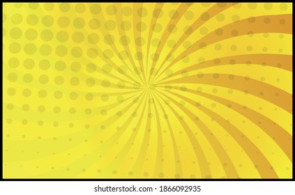 Zoom de cómic naranja con líneas y brillo - Ilustración vectorial