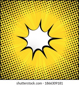 Orangefarbener Comiczoom mit Linien und Glanz - Vektorgrafik