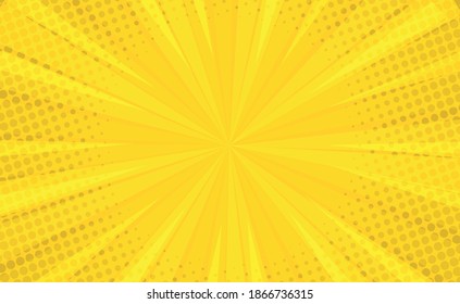 Orange comic zoom with lines and glow - Vector illustration