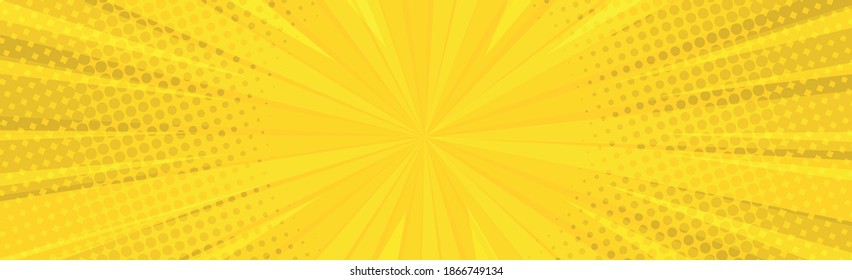 Zoom de cómic naranja con líneas y brillo - Ilustración vectorial