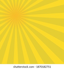Orange comic zoom with lines and glow - Vector illustration