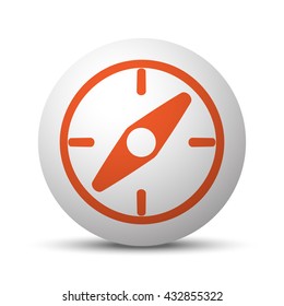 Orange Compass icon on white ball