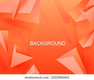 Orange composition with gradient, set of yellow triangles