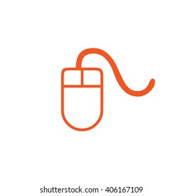 Orange computer mouse icon vector illustration