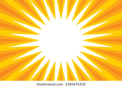 Orange concentrated lines and copy space background material