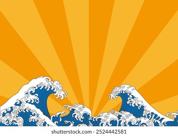 Orange concentrated lines depicting rough waves