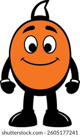 Orange Concept Cartoon Vector silhouette art and illustration