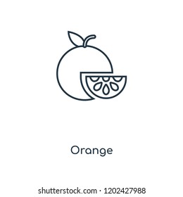Orange concept line icon. Linear Orange concept outline symbol design. This simple element illustration can be used for web and mobile UI/UX.