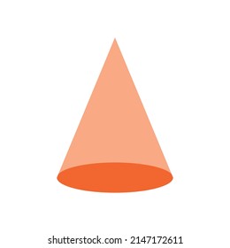 Orange cone basic simple 3d shape isolated on white background