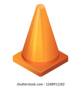 Orange cone icon. Isometric of orange cone vector icon for web design isolated on white background