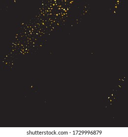 Orange Confetti Background. Golden Anniversary Graphic. Gold Carnival Wallpaper. Festive Background. Yellow Vector Bright. Decoration Bright. Party Year. Falling Sparkle.