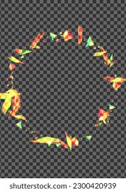Orange Confetti Background Transparent Vector. Element Shade Wallpaper. Yellow Romance Design. Glow Space. Twinkle Brilliant Texture.