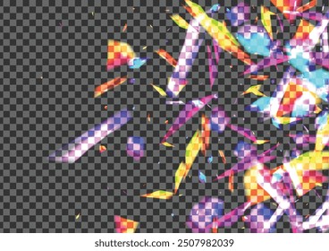 Orange Confetti Background Transparent Vector. Particle Glitz Texture. Yellow Party Template. Green Glimmer. Bokeh Vibrant Illustration.