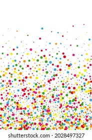 Orange Confetti Carnaval Texture. Circle Festive Illustration. Multicolored Blast Round. Yellow Splash Dot Background.