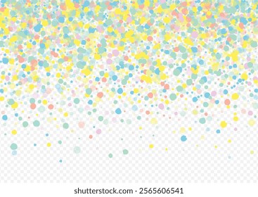 Orange Confetti Celebration Transparent Background. Top Dot Card. Independence Splash Banner. Yellow Rain Flying Texture.