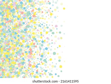 Orange Confetti Decoration White Background. Celebration Splash Texture. Carnaval Shine Backdrop. Pastel Polka Celebrate Postcard.