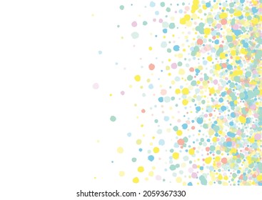 Orange Confetti Effect White Background. Invitation Dust Background. Abstract Shine Banner. Pastel Dot Festival Pattern.