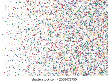 Orange Confetti Fiesta Texture. Circle Colorful Background. Multicolored Carnaval Round. Yellow Banner Dot Illustration.