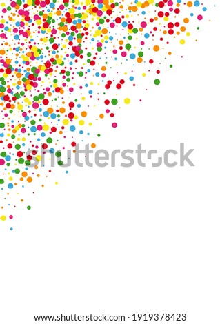 Orange Confetti Graphic Background. Round Cover Illustration. Multicolored Bold Circle. Yellow Fall Dot Texture.