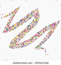 Orange Confetti Happy Transparent Background. Transparent Dot Card. Carnival Circle Wallpaper. Color Rain Decoration Background.