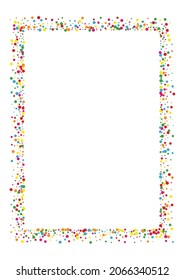 Orange Confetti Pastel Illustration. Circle Dust Background. Multicolored Element Round. Blue Carnaval Dot Texture.