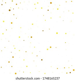 Orange Confetti Random. Gold Round Vector. Tiny Bubble Explosion. Golden Falling Vector. Yellow Glitter Xmas. Texture Holiday. Tiny Carnival Circle. Birthday Explosion.