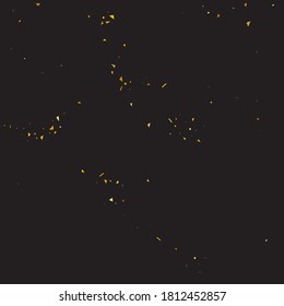 Orange Confetti Sparkle. Golden Anniversary Decor. Gold Carnival Decor. Festive Year. Yellow Vector Wallpaper. Decoration Gift. Party Bright. Falling Card.