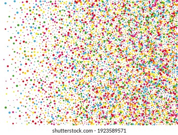 Orange Confetti Texture. Round Sparkle Background. Yellow Dot Illustration.