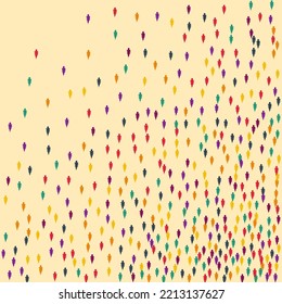 Orange Confetti Vector Beige Background. Bright Foliage Botany Illustration. Plant Leaf Set. Colorful Confetti Backdrop.