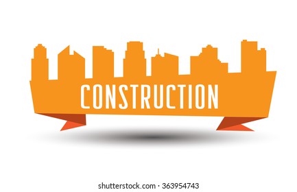 Orange construction banner