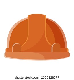 Orange construction helmet on white background. Vector illustration