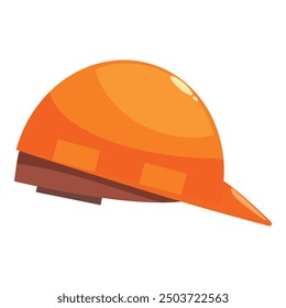 Orange construction helmet providing safety for workers on the working site
