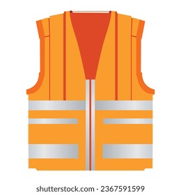 Vector de iconos de chalecos de construcción de naranjas