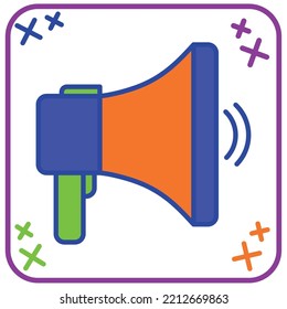 orange contact icon vector image with blue with purple border