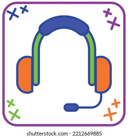 orange contact icon vector image with blue with purple border