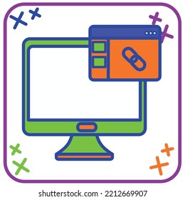 orange contact icon vector image with blue with purple border
