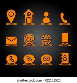 Orange Contact Icons