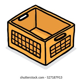 Orange Container Bucket Cartoon Vector Illustration Stock Vector ...